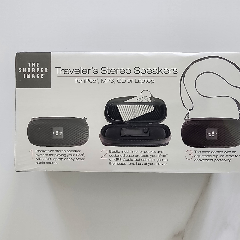 Sharper Image Black Traveler's Stereo Speakers